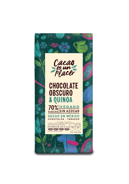 CHOCOLATE OBSCURO CON QUINOA 80GR